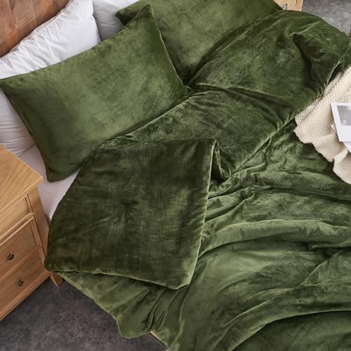 Forest Green Velvet -peittosetti – Ultrapehmeä tikattu 3-osainen vuodevaatteet