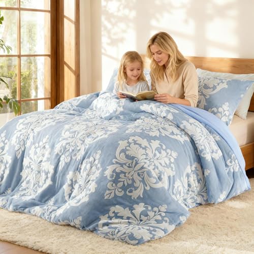 Burnout Printed Flanelli Talvipeite, Bohemian Pehmopeitto erittäin pehmeällä mikrokuitupohjalla, Lämpimät vuodevaatteet ympäri vuoden